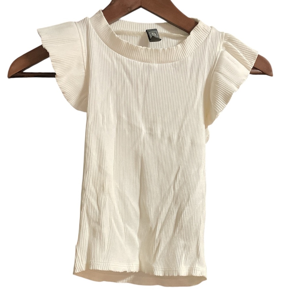 Alya Ivory Ribbed Top